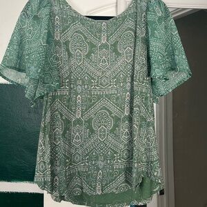 Elegant Green Patterned Dress